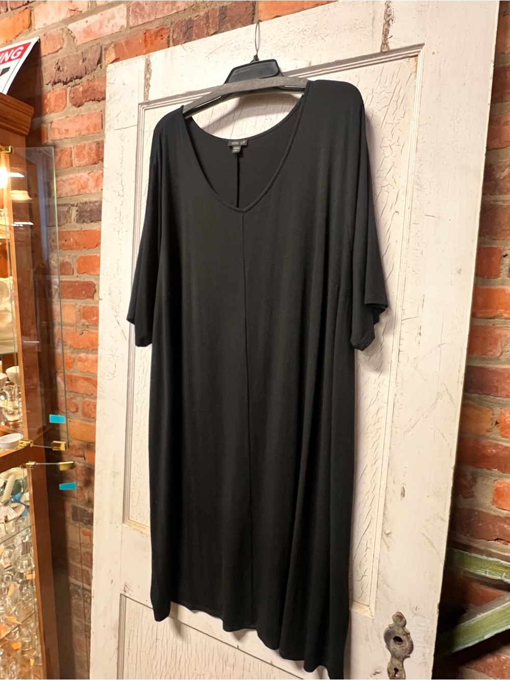 J. Jill Wearever Collection Black Short-Sleeve Shift Dress Size 4X
